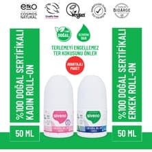 Siveno %100 Doğal Roll On Kadın & Erkek Deodorant Ter Kokusu Önleyici Bitkisel Lekesiz Vegan 50 ml Set