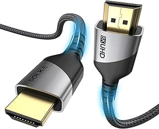 HDMI 2.1 Kablo UHD 8K 60Hz 4K 120Hz 48Gbps HDR eARC HDCP TV Monitör PS5 Xbox Görüntü Kablosu Örgülü Alüminyum (3 Metre)
