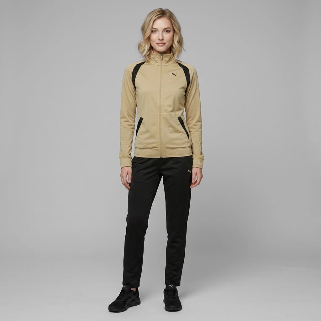 Puma Classic Tricot 675234-83 Kadın Eşofman Takımı Bej Siyah