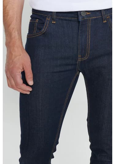 AC&Co / Altınyıldız Classics Ekstra Slim Fit Dar Kesim Pamuklu Riss Erkek Jean Kot Pantolon Koyu Lacivert
