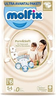 Molfix Pure&Soft Ultra Avantaj Paketi Extra Large 6 Beden Bebek Bezi (1 x 54 Adet)