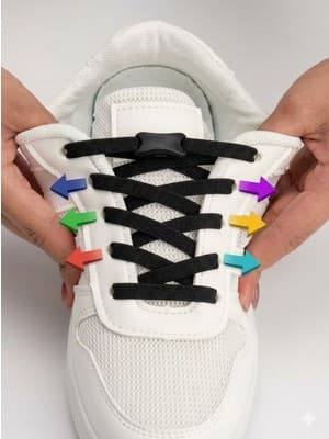 SRTfootcare Design Takbırak Yeni Nesil Kilitli Elastik Ayakkabı Bağcığı, Tak Bırak Akıllı Lastik Bağcık 1 Çift