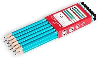 Faber-Castell Köşeli Mercanlı Kurşun Kalem 12’li, HB Derece, Kırılmaya Dayanıklı Uç, Kolay Açılır, İz Bırakmaz