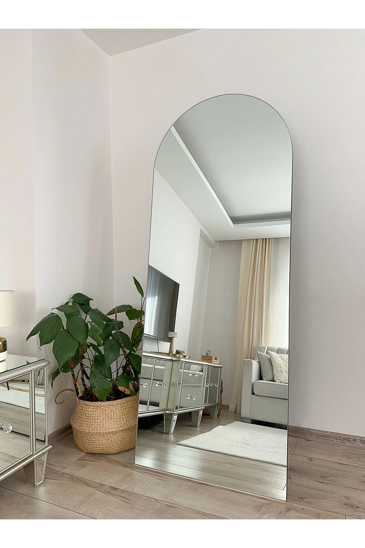 EFFE YAPI DEKOR Çerçevesiz Model 180X70 cm Oval Ayaklı Boy Aynası