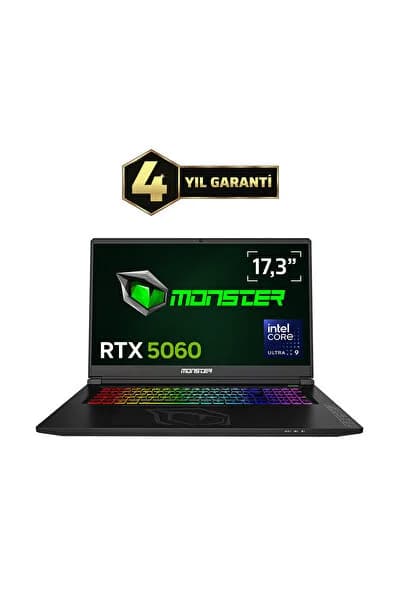 Tulpar T7 V26.4 Intel Core Ultra 9 185H 16 GB RAM 500 GB SSD 8 GB RTX 5060 FreeDOS 17,3" FHD 144 Hz