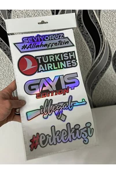 ARABA ARKA CAM YAZILARI 1 adet HOLOGRAMLI YENİ MODEL