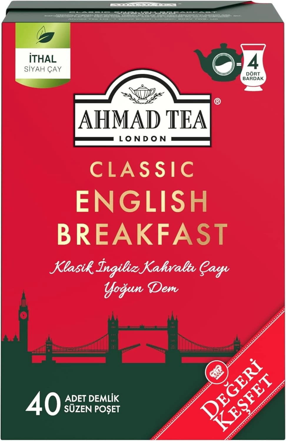 AHMAD TEA CLASSIC ENGLISH BREAKFAST ÇAY 40 x 2gr