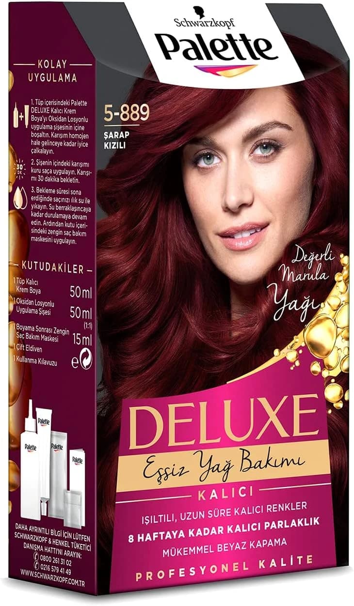 Palette Deluxe 5-889 Şarap Kızılı Saç Boyası