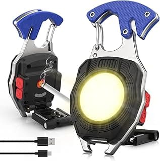 Mini el feneri, COB anahtarlık, el feneri, 7 modlu, USB şarj edilebilir çalışma lambası, 800 lümen, çok fonksiyonlu, taşınabilir, acil durum Kamp Feneri Çok Fonksiyonlu Fener