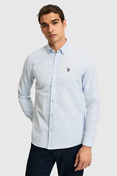 U.S. Polo Assn. Erkek Açık Mavi Uzun Kollu Basic Gömlek 50262934-VR003