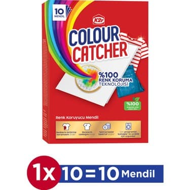 K2r Renk Koruyucu Mendil - 10'lu Paket, 10 Yıkama Kapasitesi, Tüm Renkler İçin, Kokusuz, Parlaklık Koruma ve Derinlemesine Temizlik Özelliği