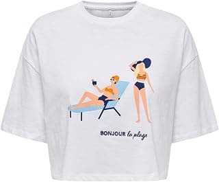 ONLY ONLBONE S/S VACAN TOP BOX JRS Tişört Kadın