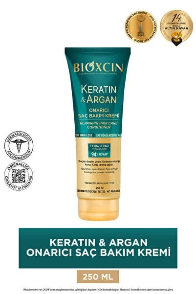 Keratin & Argan Onarıcı Saç Bakım Yağı 250 ml - Yıpranmış Ve Hassas Saçlar