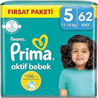 Prima Bebek Bezi Aktif Bebek 5 Beden 62 Adet Junior Mega Fırsat Paketi