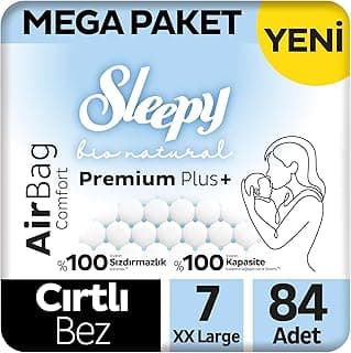 Sleepy Bio Natural Premium Plus Airbag Comfort Mega Paket Bebek Bezi 7 Numara Xxlarge 84 Adet