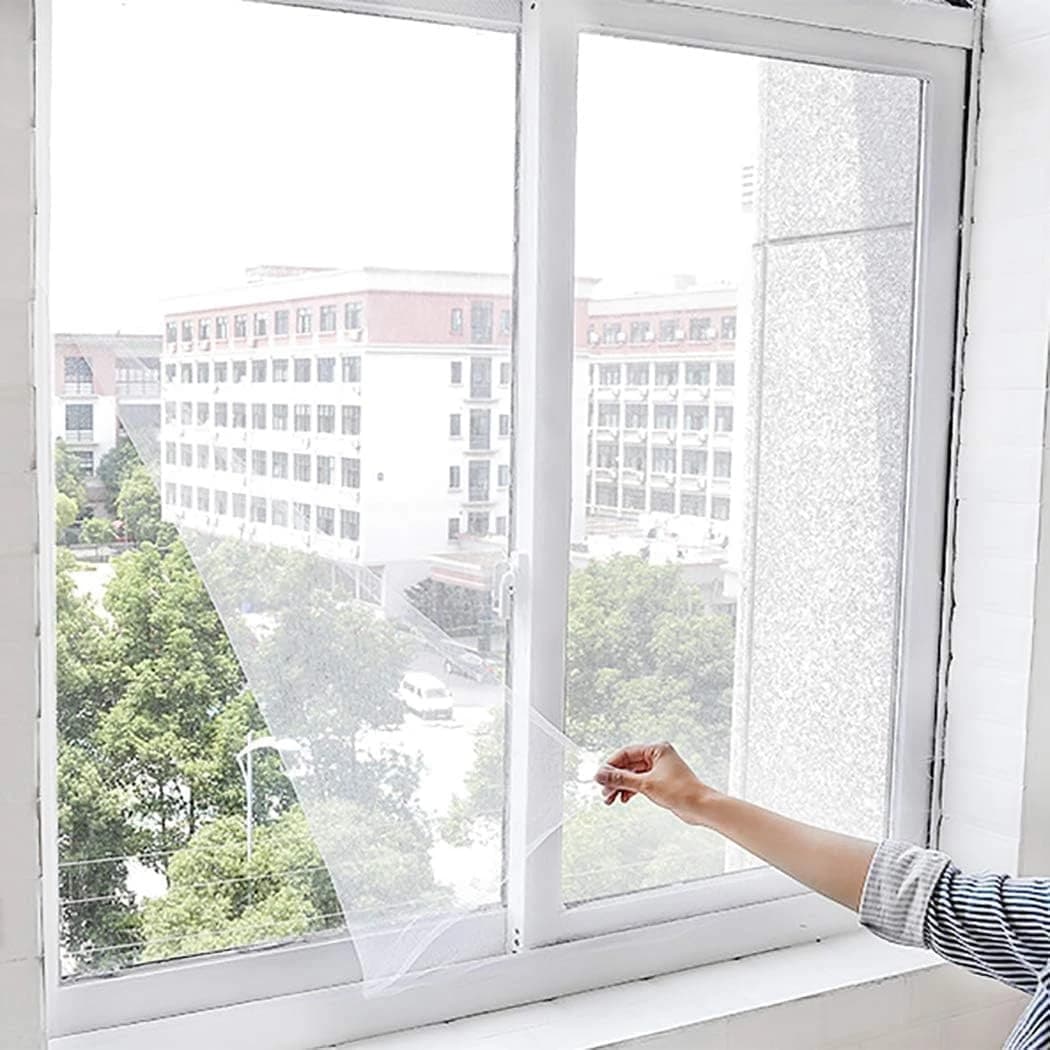 Pencere Sinekliği Beyaz Tül Sineklik, Sivrisinek Ağı, Sinek Böcek Tutucu, Aparatlı Cam Sinek Teli, Kolay Montaj (TEK KANAT 75 * 125 CM)