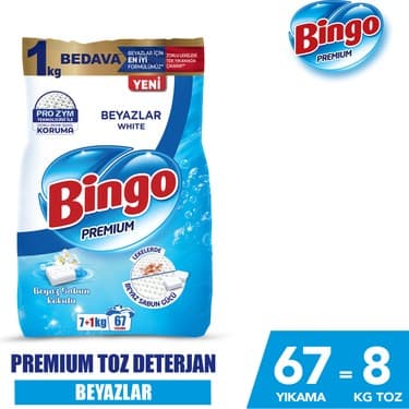 Bingo Matik Premium Toz Deterjan 8 kg Beyaz