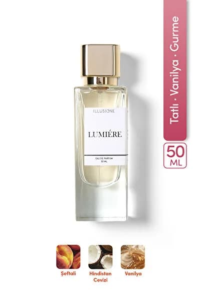 ILLUSIONE Lumiére Edp Kadın Parfüm 50ml | Tatlı - Vanilya - Gurme | Narenciye, Müge, Orkide, Misk