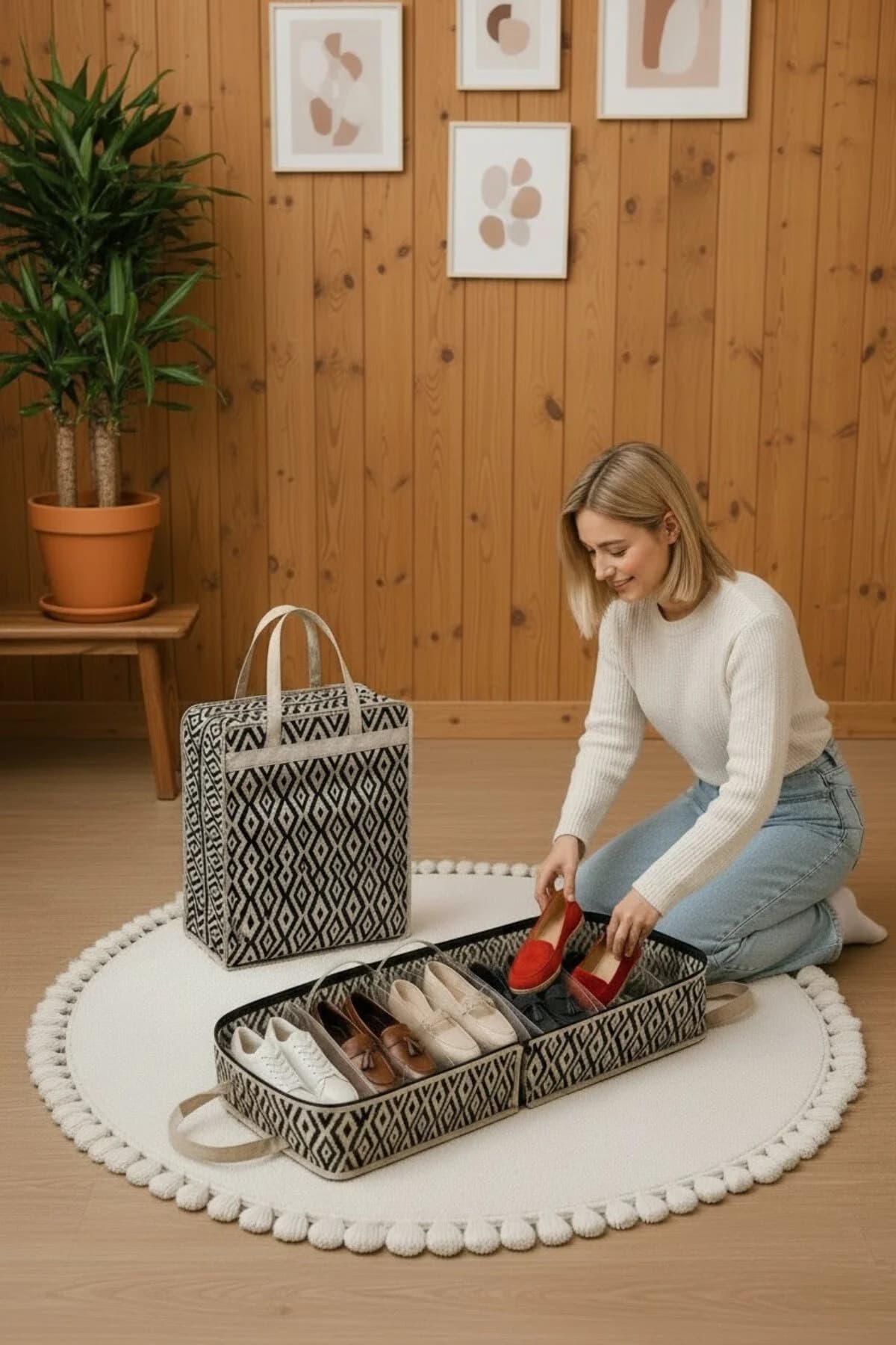 Helen's Home Ayakkabı Hurcu- Valize Asılır Düzenleyici Çanta