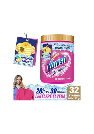 Vanish Oxi Action Renkliler İçin Deterjan ve Leke Çıkarıcı Toz 970 Gr