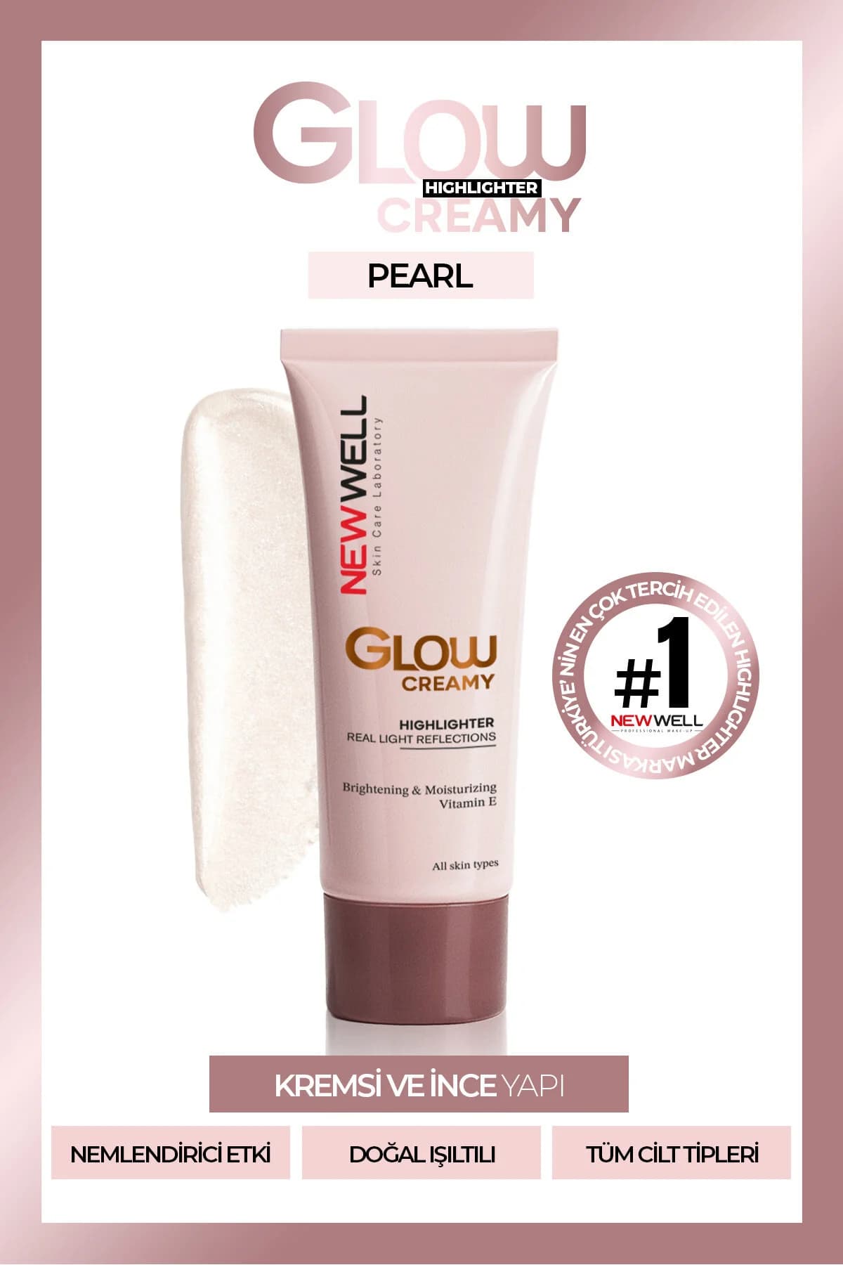 New Well Glow Creamy Highlighter Doğal Işıltılı Krem Aydınlatıcı 30 ML Pearl 01