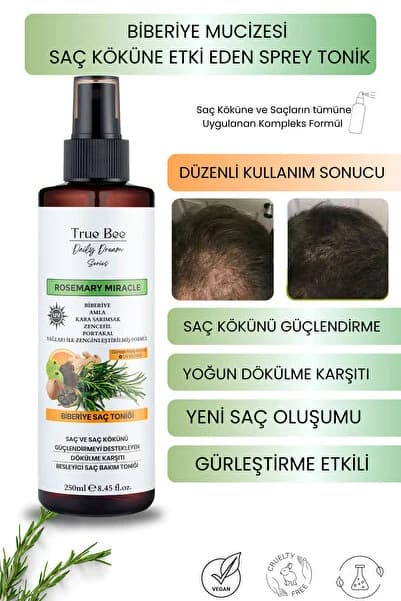 True Bee Daily Dream Series | Saç Oluşumunu Destekleyen Kök Güçlendirici Biberiye Kompleks Tonik 250 ml